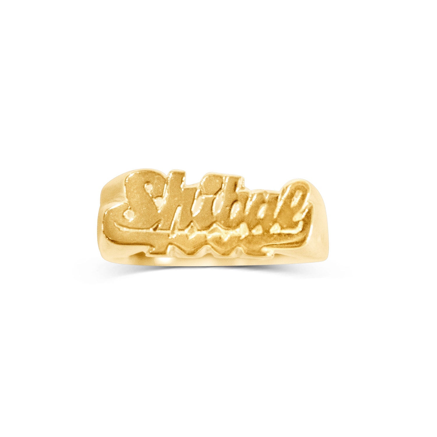 Park and Shibal Script Nameplate Ring