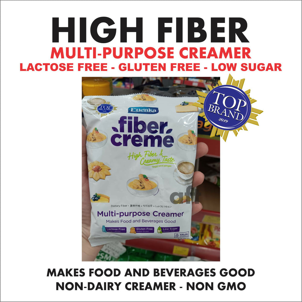 Ellenka Fiber Creme Multi Purpose Creamer High Fiber Lactose Free Gluten Free Low Sugar Non Dairy Creamer Non GMO 100g