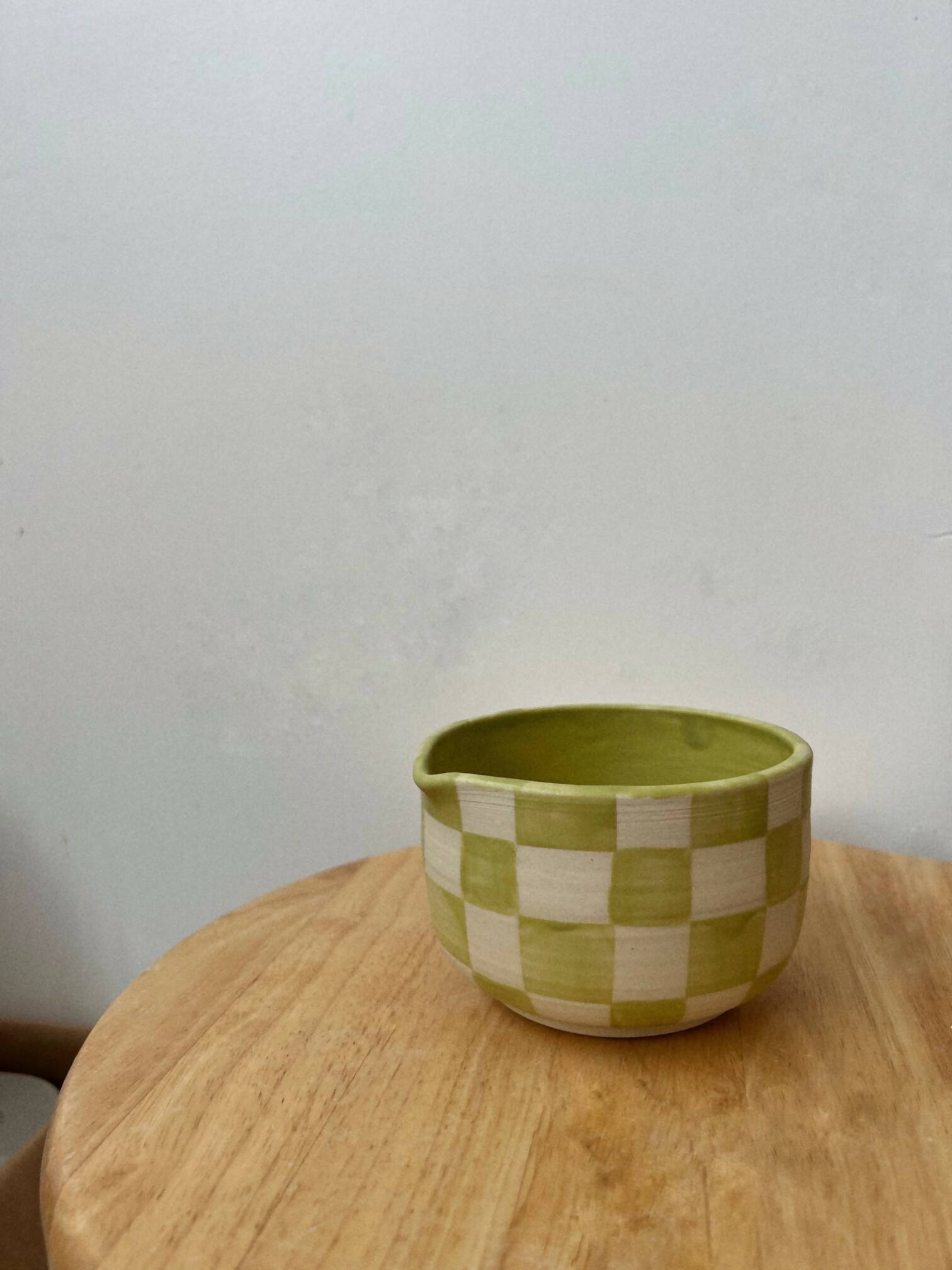 spring checkered matcha bowl and cup set! 🌷🌸🤍 with a mint chip