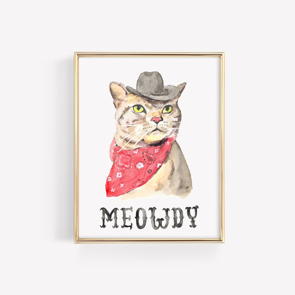 8x10 Meowdy Cat Art Print