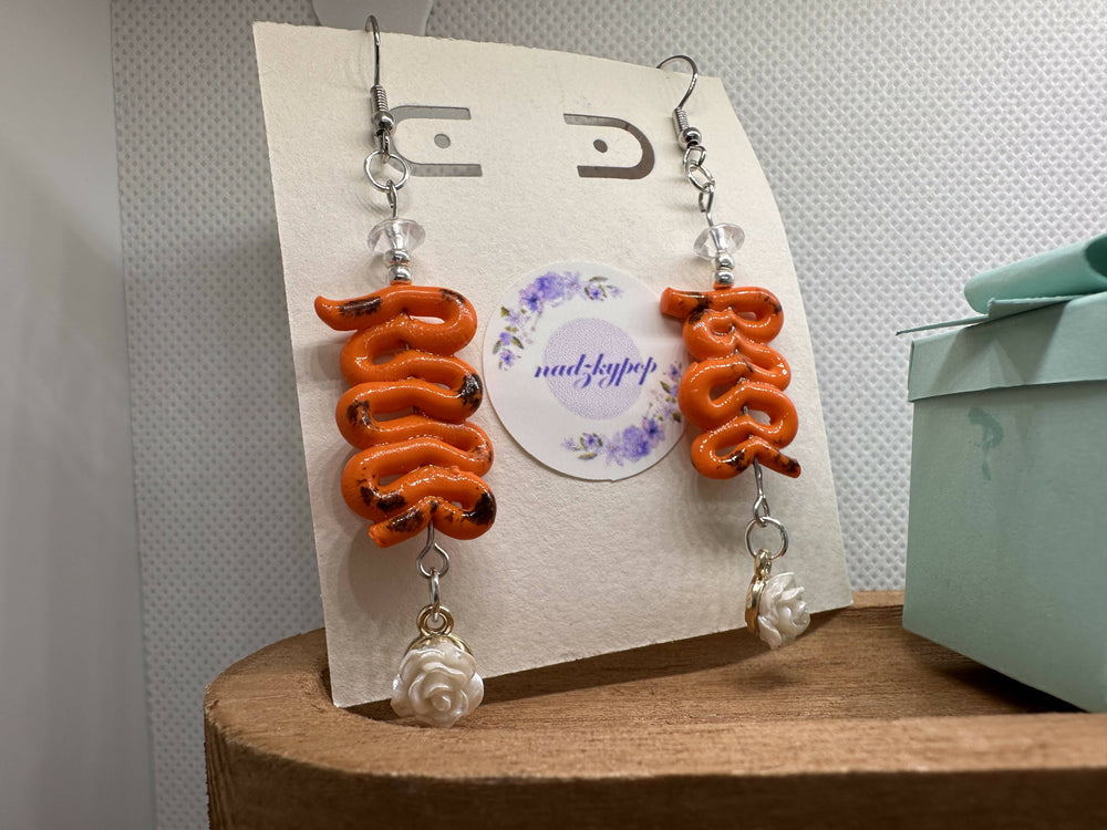 Isaw streetfood earrings, Philippine staple
