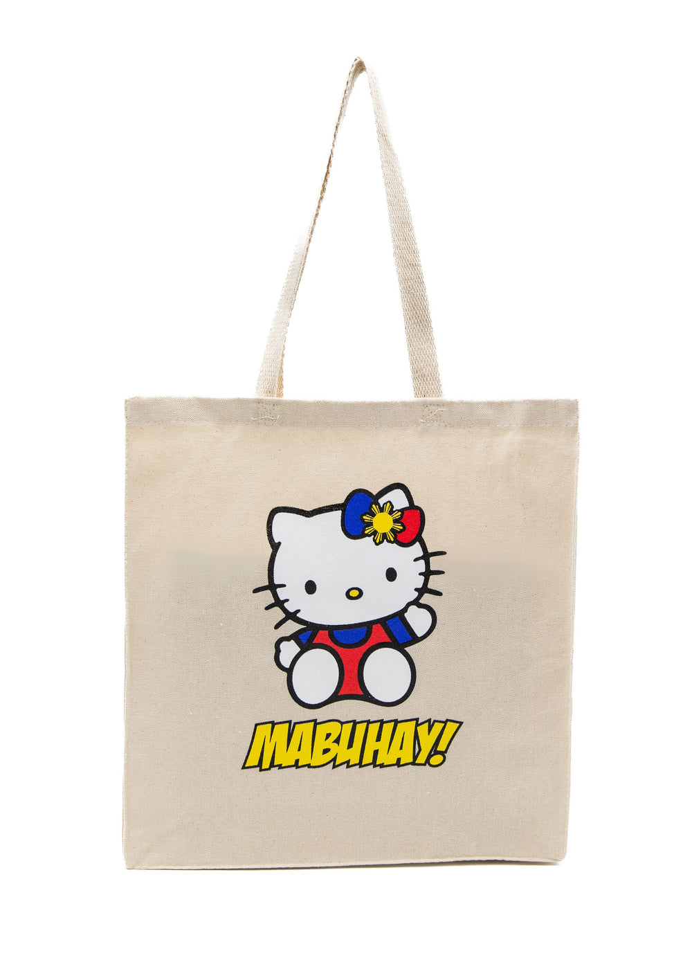 Mabuhay Hello Kitty Tote Bag, Filipino Tote Bags, Filipina, Shopping Bag, 14x15 Tote Bag, Natural