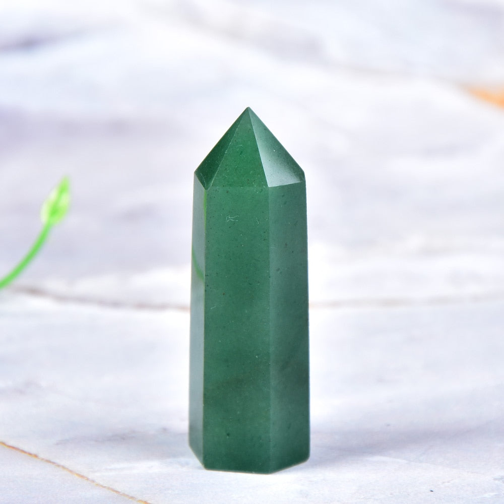 Aventurine / 70-80mm Natural Energy Crystal Wand Point Tower 70-80mm