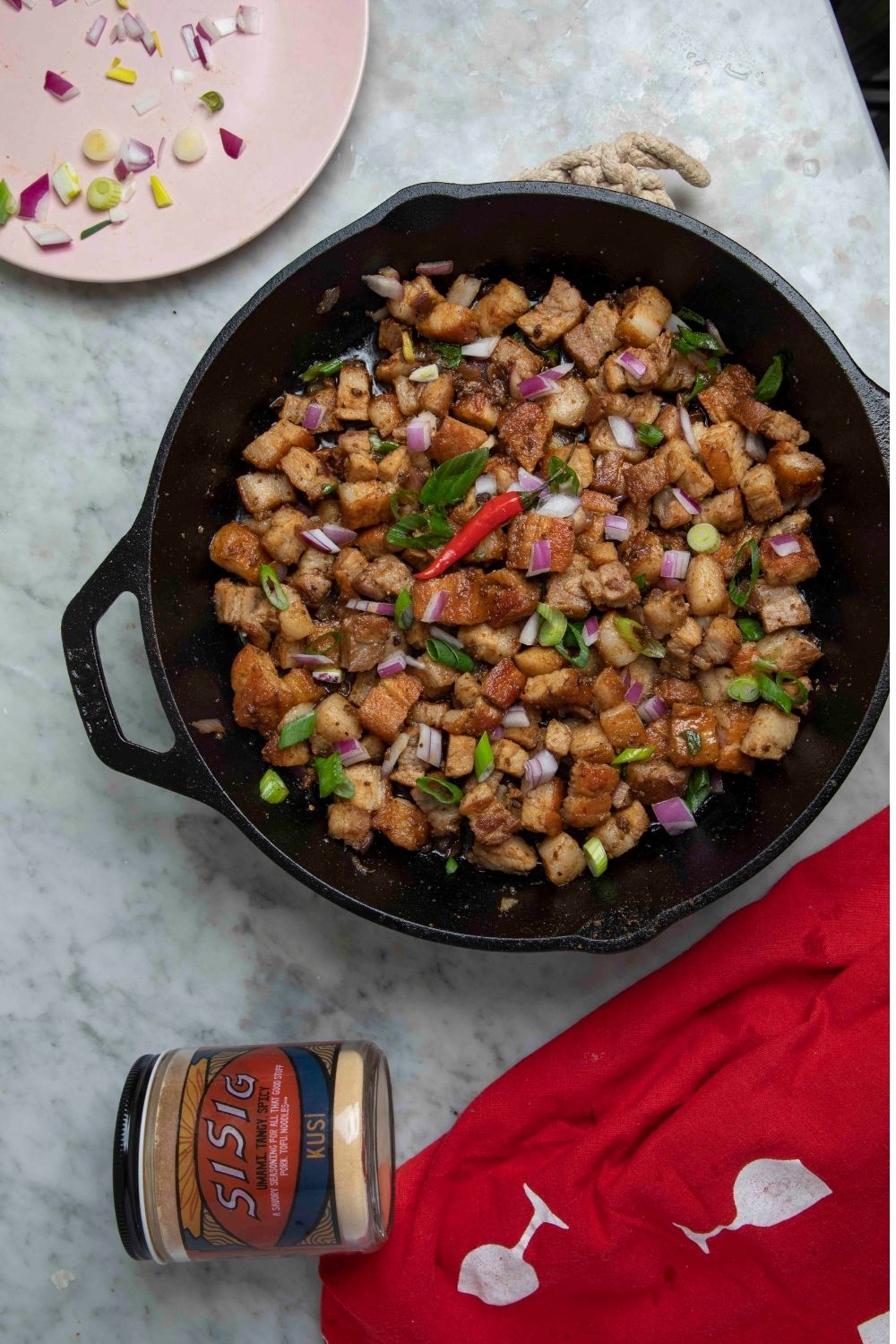 Pork Belly Sisig Recipe Featuring Kusî Sisig Seasoning