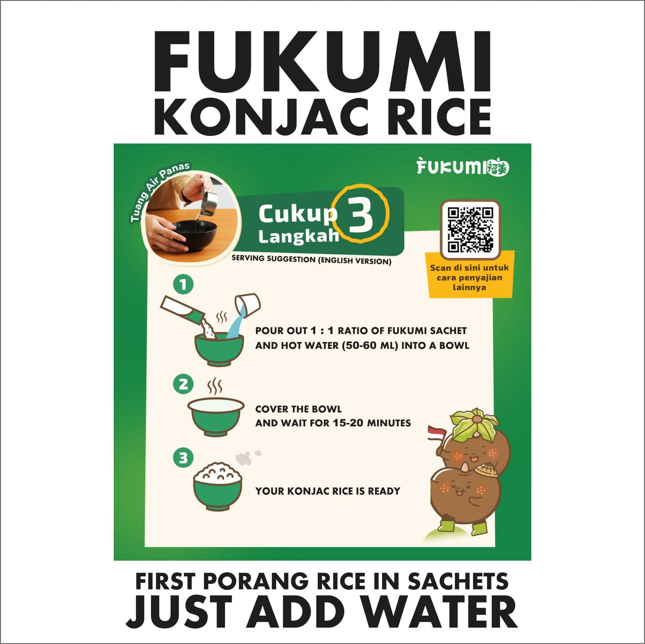 Konjac Rice Shirataki Rice Beras Porang Gonyakbap Konnyaku Very Easy Just Add Hot Water 1 box contains 7 sachets