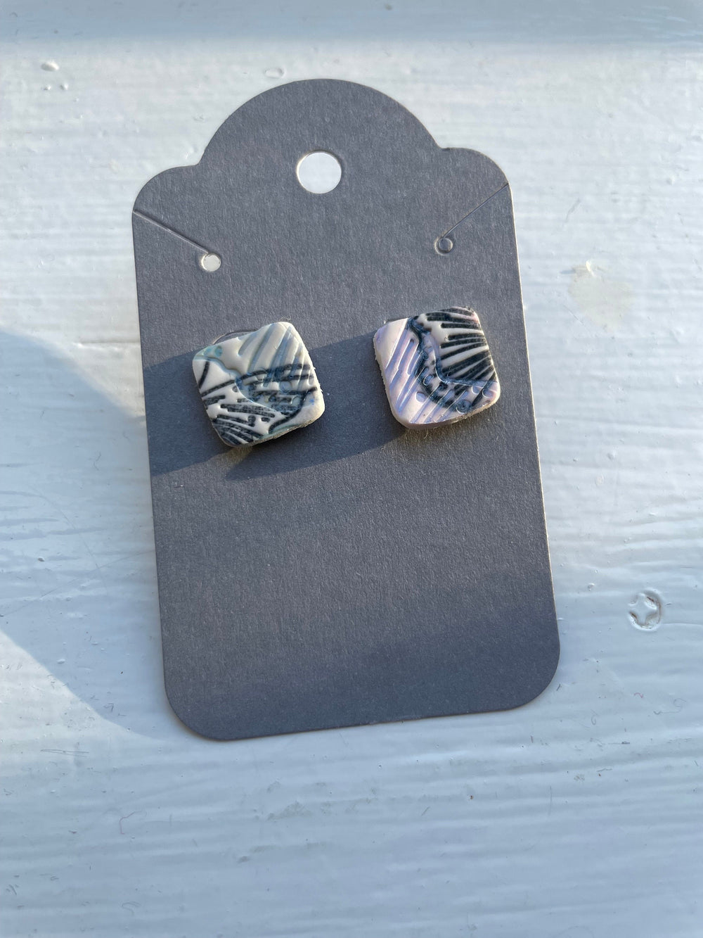 White Butterfly Wing Studs