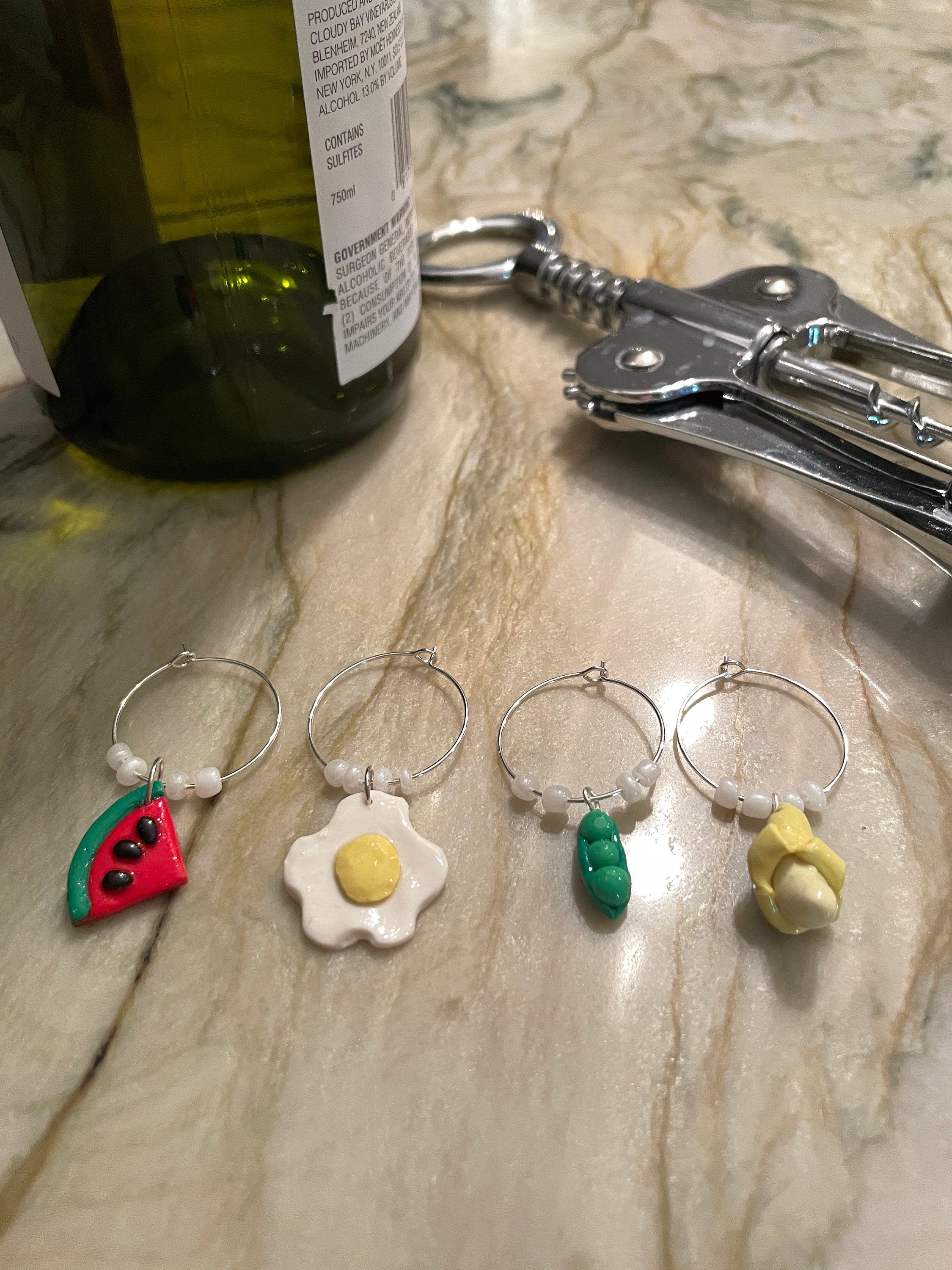 Harry Styles Banana Song Wine Charms