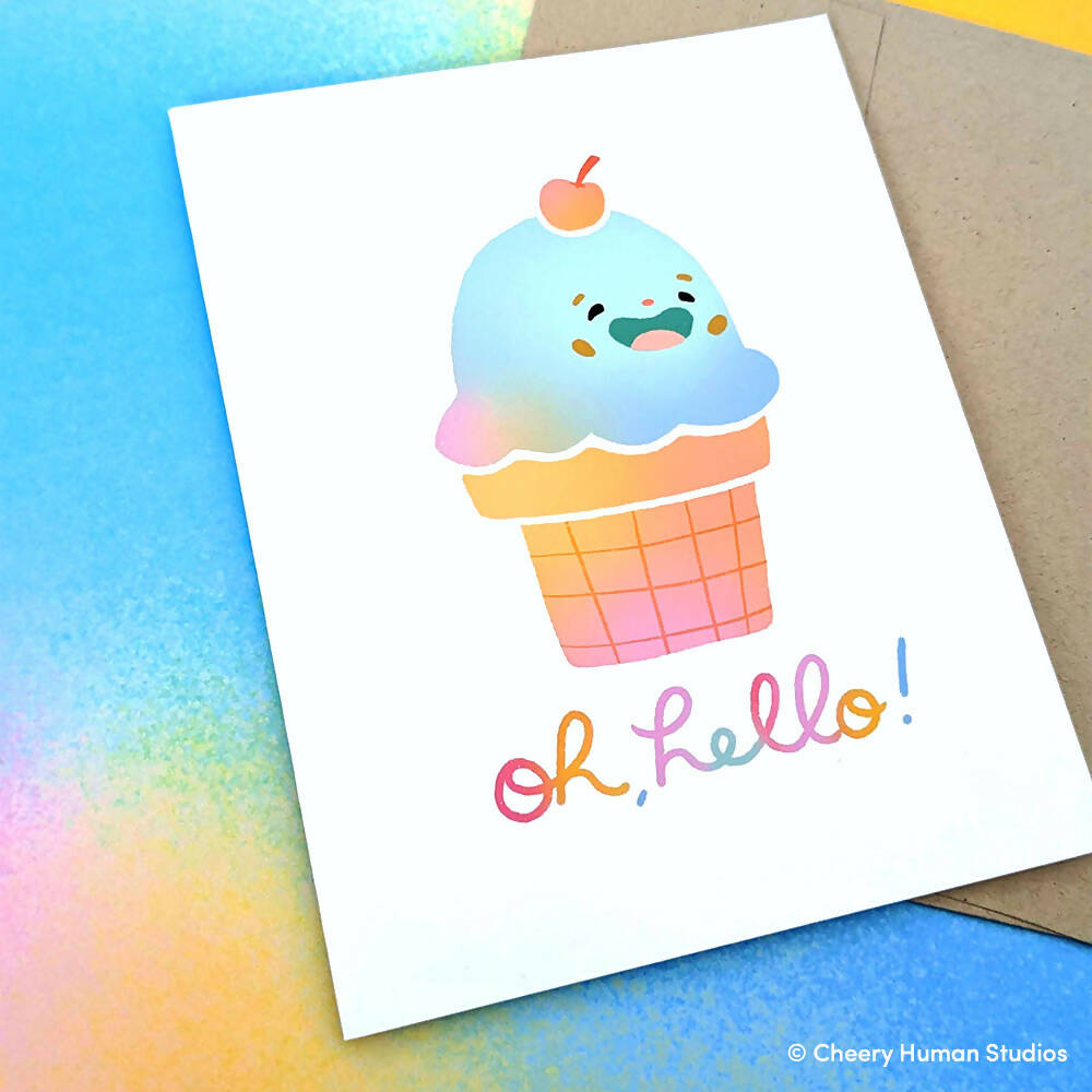 Oh Hello Ice Cream | Greeting Card