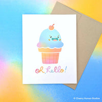 Oh Hello Ice Cream | Greeting Card