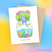 You Got This | Tiny Worlds + Cats Greeting Card