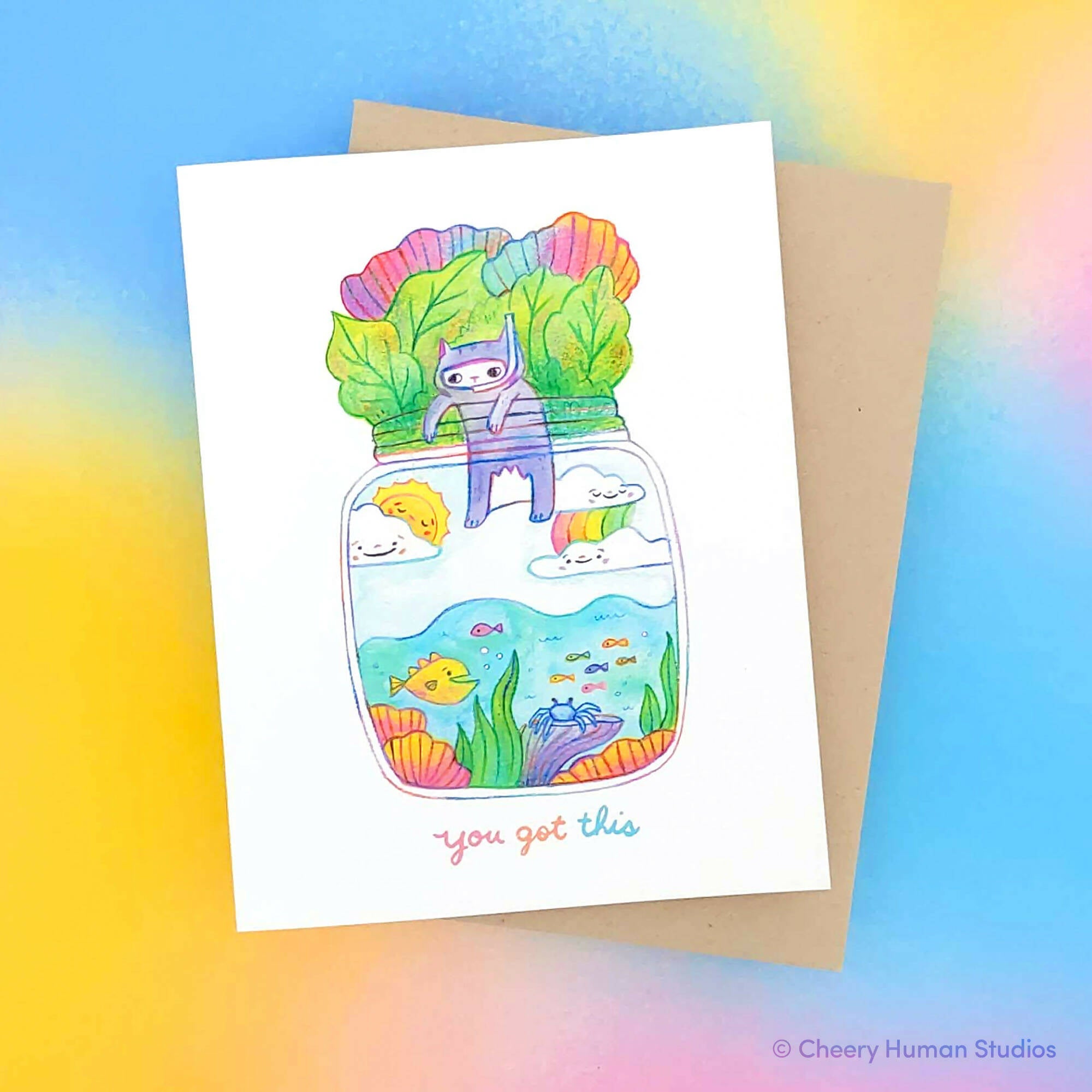 You Got This | Tiny Worlds + Cats Greeting Card