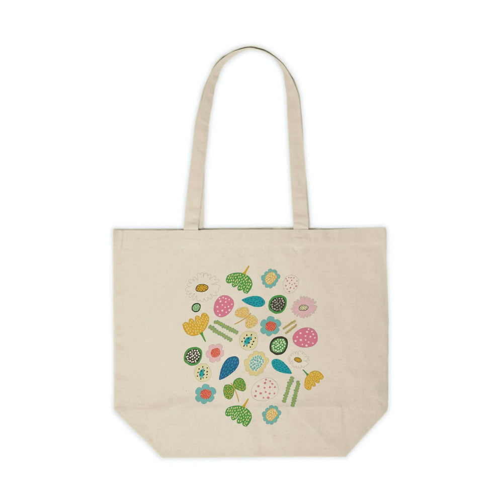 Fuzzy Flowers Canvas Tote