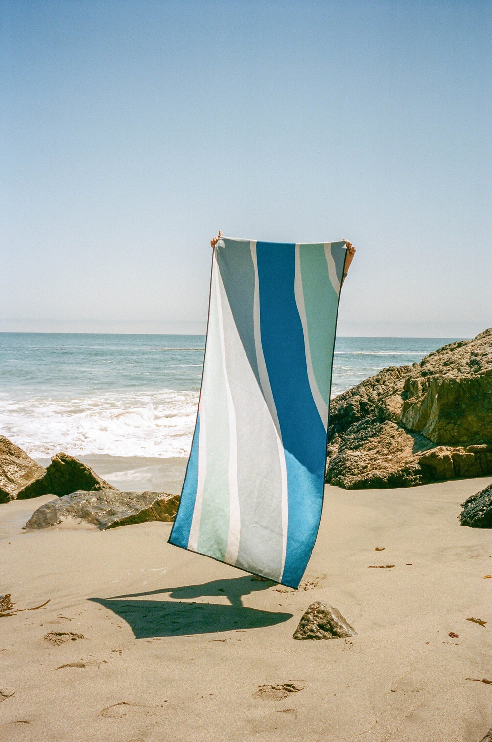 Coastal Blue/Yoga Towel/Beach Towel/Travel Towel/Camping Towel/Surf Towel/Microfiber Towel/Sustainable Plastic Recycled Fabric