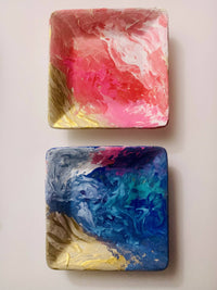 Ceramic Marble Coasters (Set of 2)