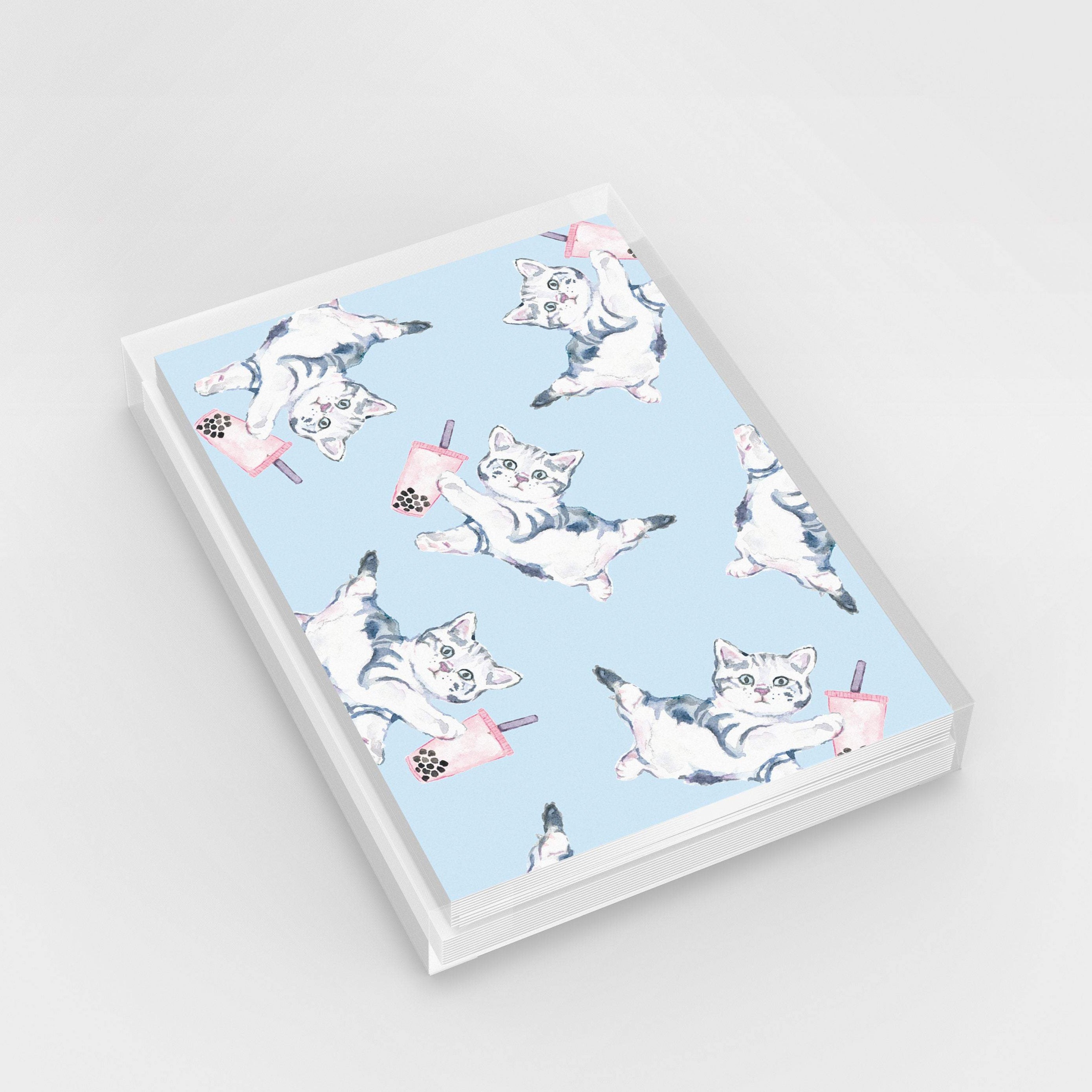 Bubble Tea Pattern Cards - Set of 6 - Pink