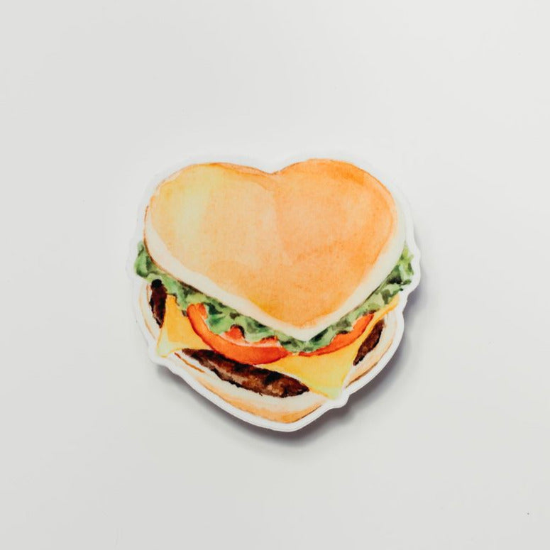 Heart Shaped Cheeseburger Magnet