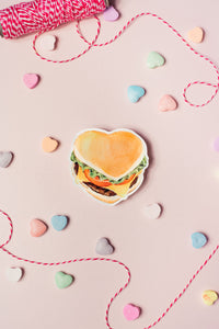 Heart Shaped Cheeseburger Magnet