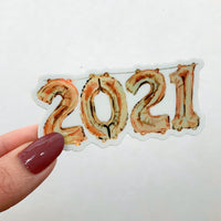 Holographic 2021 Sticker - Rosegold