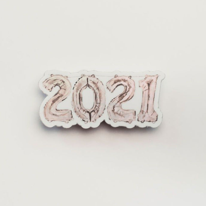 Holographic 2021 Sticker - Silver