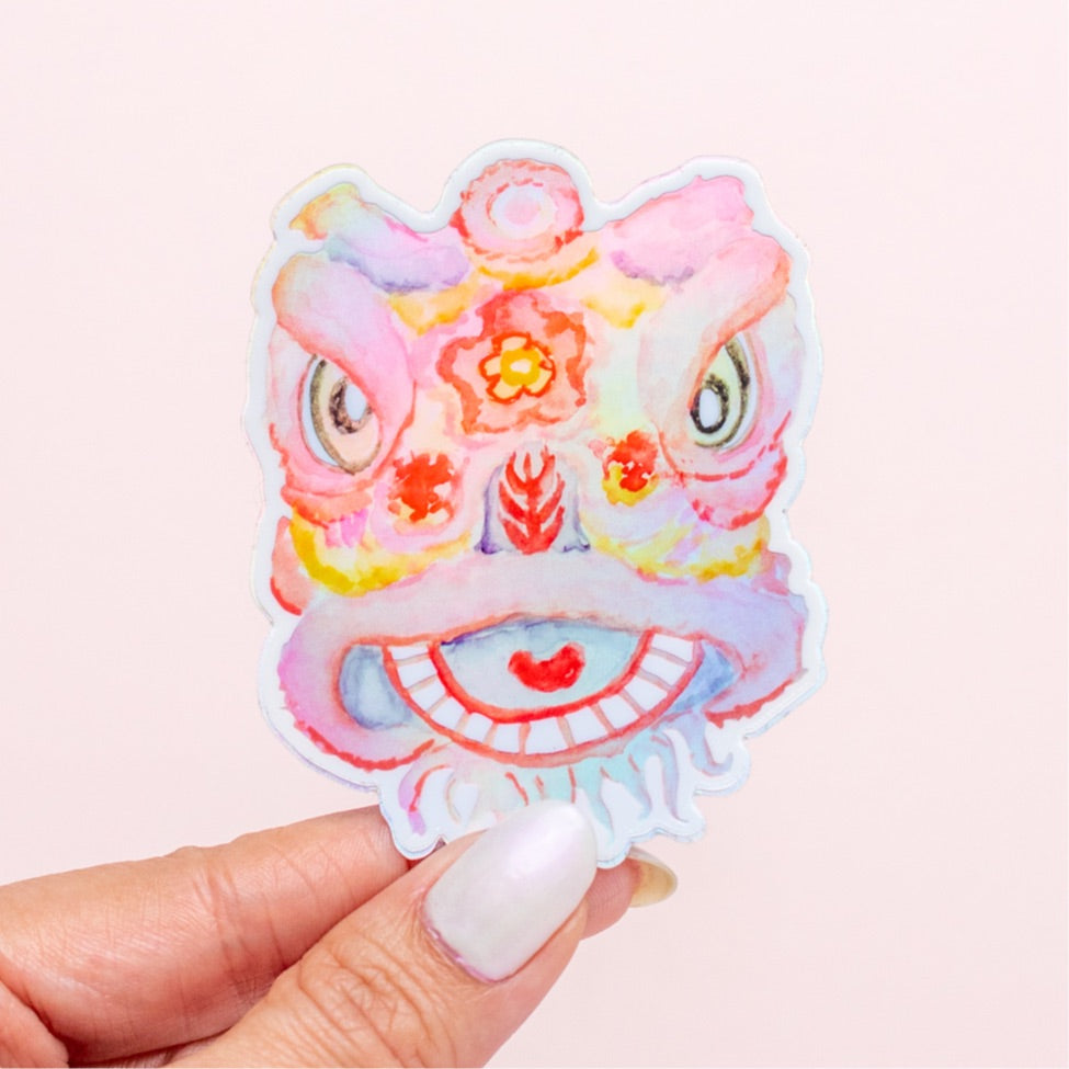 Holographic Lion Dance Lunar Woman Owned Year Sticker