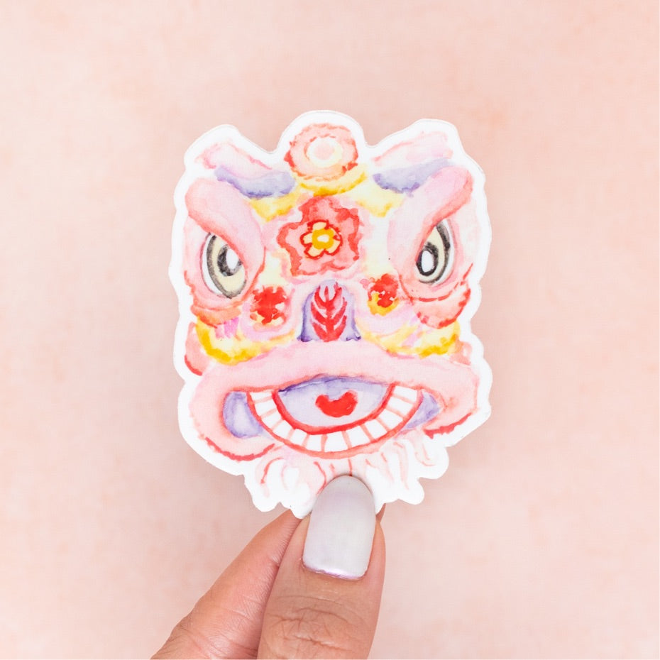 Lion Dance Lunar Woman Owned Year Magnet - Pink