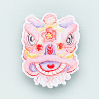 Lion Dance Lunar Woman Owned Year Sticker