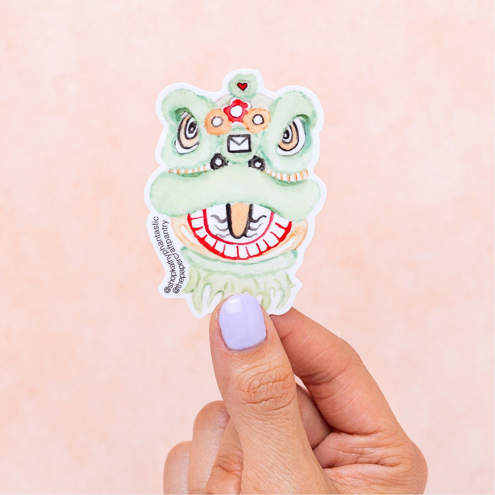 Lion Dance Lunar Woman Owned Year Sticker - Mint