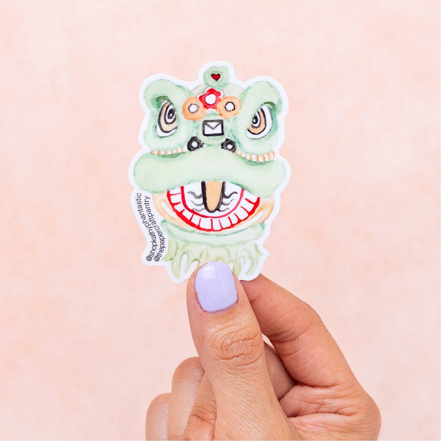 Lion Dance Lunar Woman Owned Year Sticker - Mint
