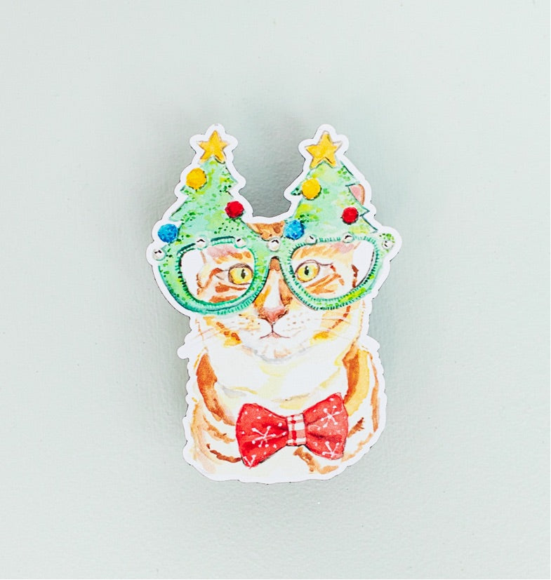 Meowry Christmas Cat Magnet