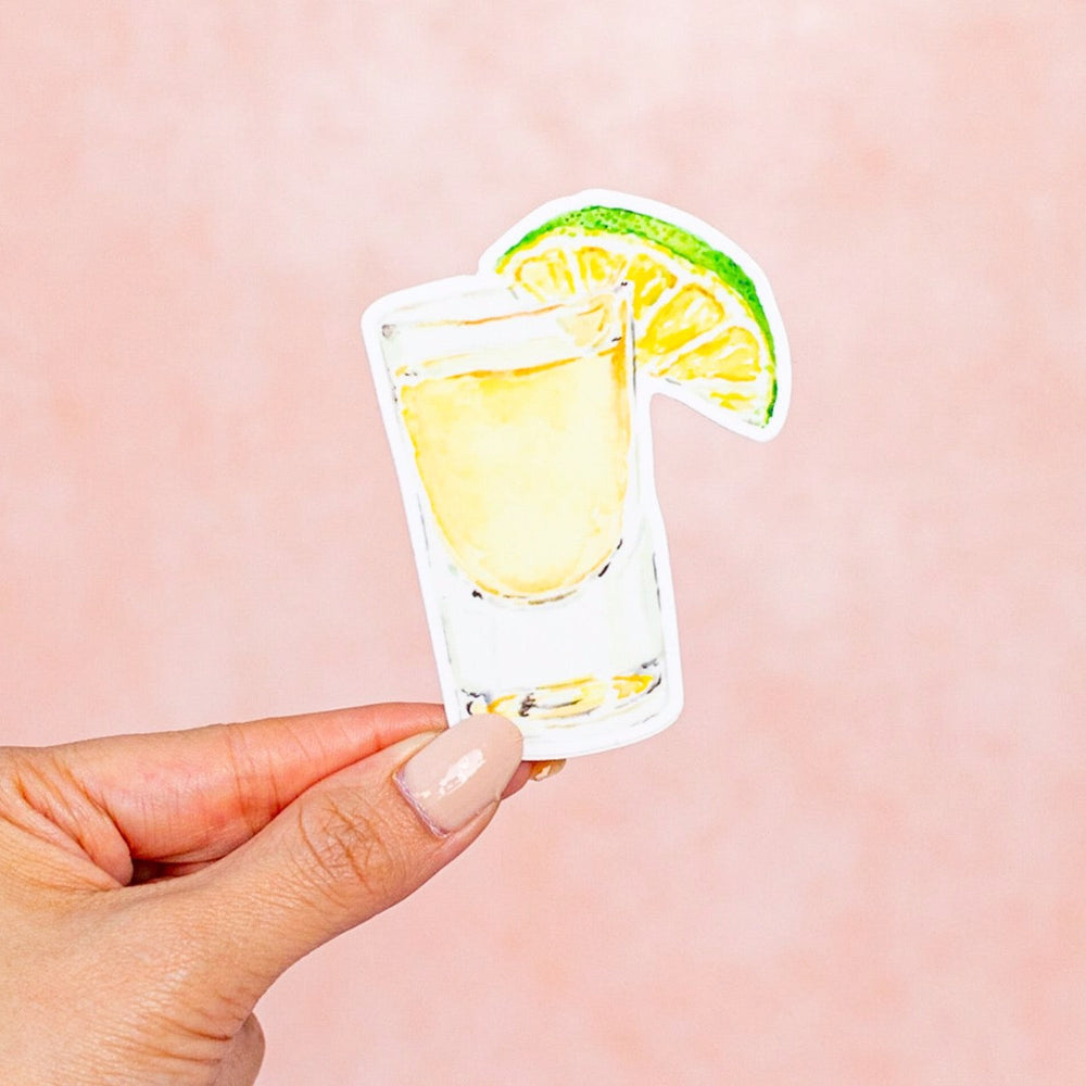 Tequila Shot with Lime Sticker