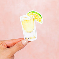 Tequila Shot with Lime Sticker