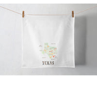 Texas Map Tea Towel - Blue