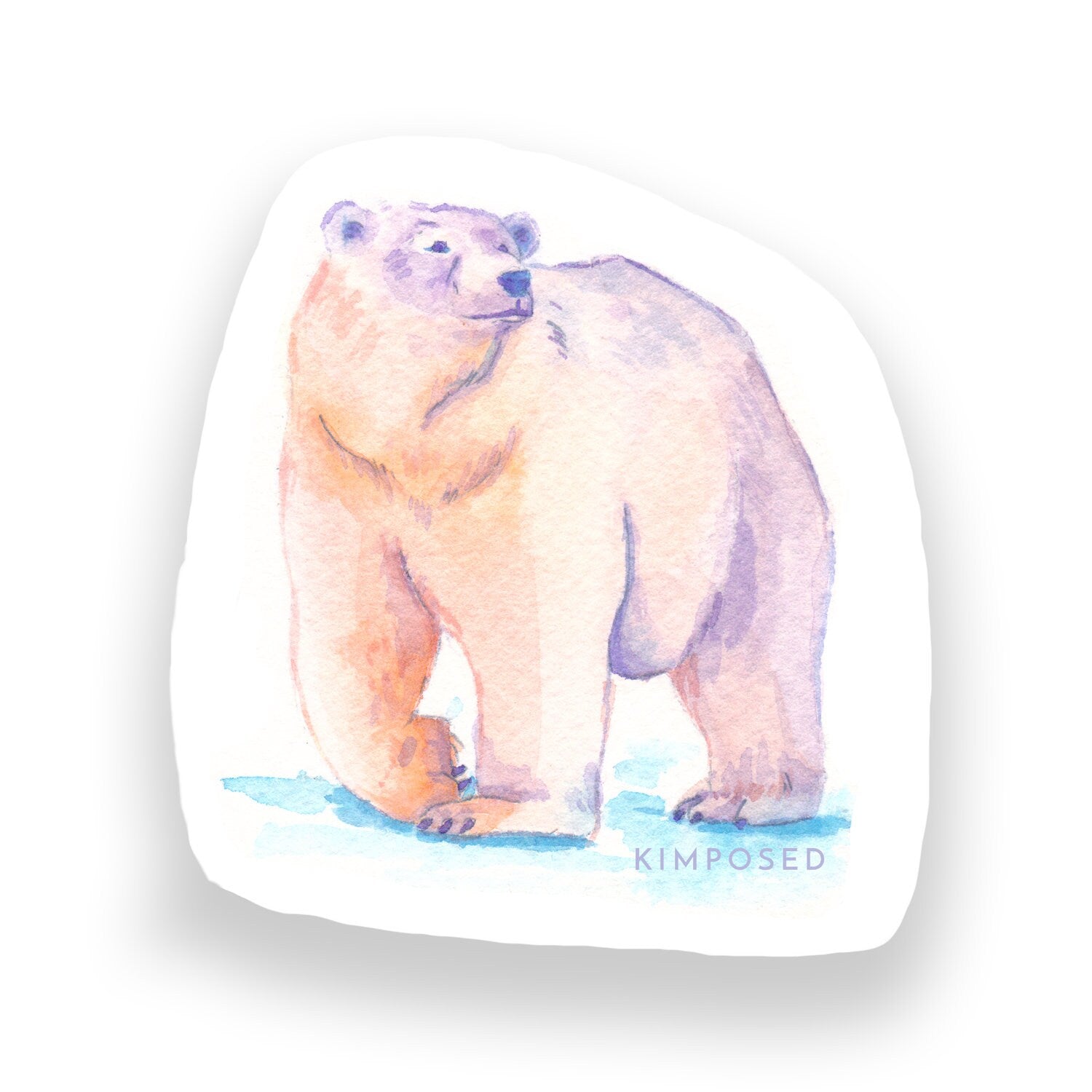 Alaskan Wildlife Watercolor Sticker Pack - Five 3" Waterproof Vinyl Stickers (2 Polar Bears, 2 Owls, 1 Caribou) **FREE USA SHIPPING**