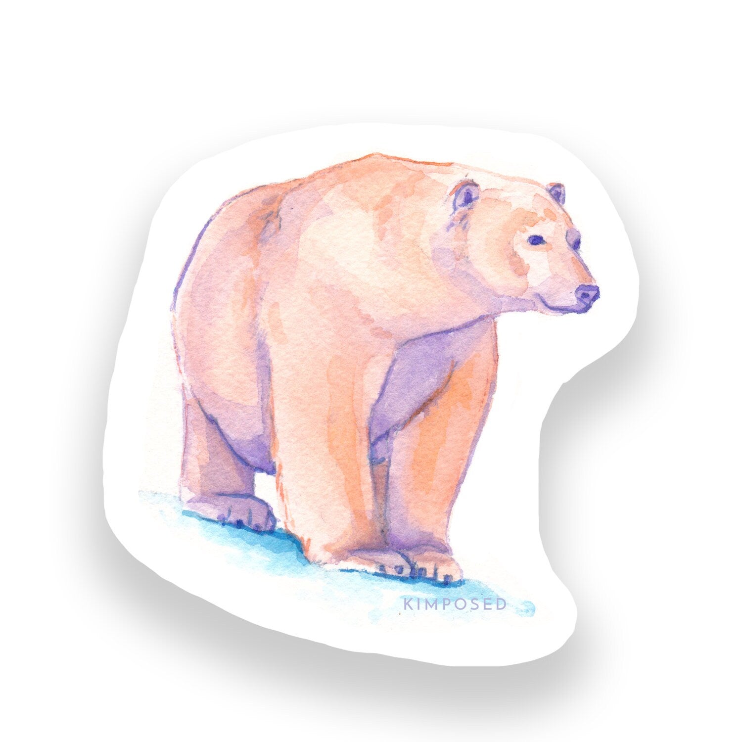 Alaskan Wildlife Watercolor Sticker Pack - Five 3" Waterproof Vinyl Stickers (2 Polar Bears, 2 Owls, 1 Caribou) **FREE USA SHIPPING**