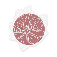 Blush Anemone Flower 3" Clear Background Vinyl Sticker for Water Bottles, Laptops, Phone Cases, & More **FREE USA SHIPPING**