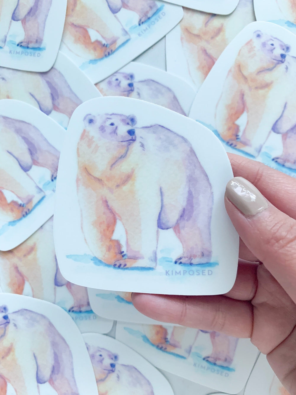 Kalluk Sunset Polar Bear 3" Waterproof Vinyl Sticker for Water Bottles, Laptops, Phones & More **FREE USA SHIPPING**