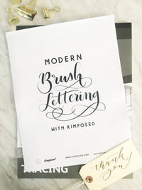 Learn How to Brush Letter Modern Brush Calligraphy Workbook - *DIGITAL DOWNLOAD*
