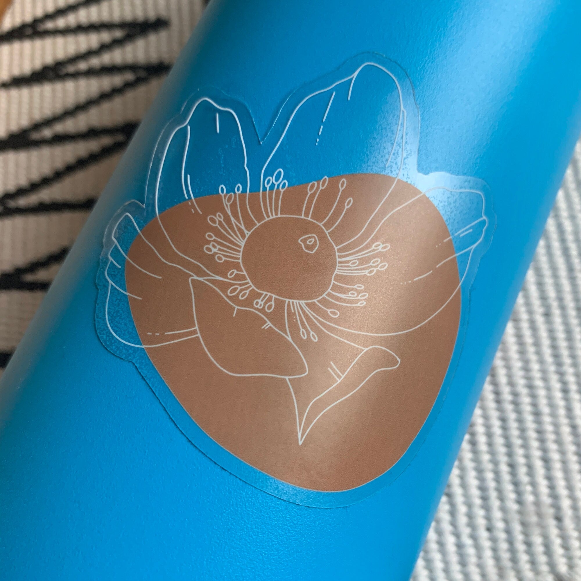 Rust/Terracotta Anemone Flower 3" Clear Background Vinyl Sticker for Water Bottles, Laptops, Phone Cases, & More **FREE USA SHIPPING**