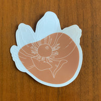 Rust/Terracotta Anemone Flower 3" Clear Background Vinyl Sticker for Water Bottles, Laptops, Phone Cases, & More **FREE USA SHIPPING**