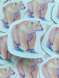 Tatqiq Sunset Polar Bear 3" Waterproof Vinyl Sticker for Water Bottles, Laptops, Phones & More **FREE USA SHIPPING**