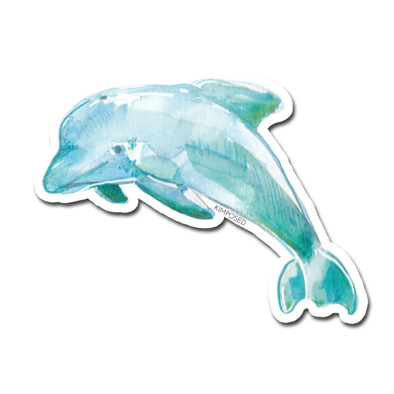 Watercolor Dolphin 3" Waterproof Vinyl Sticker for Water Bottles, Laptops, Phones & More **FREE USA SHIPPING**
