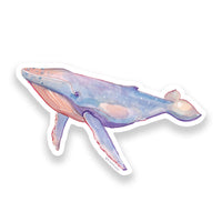 Watercolor Humpback Whale 3" Waterproof Vinyl Sticker for Water Bottles, Laptops, Phones & More **FREE USA SHIPPING**