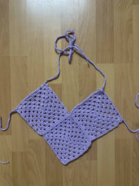 purple Crochet tank top