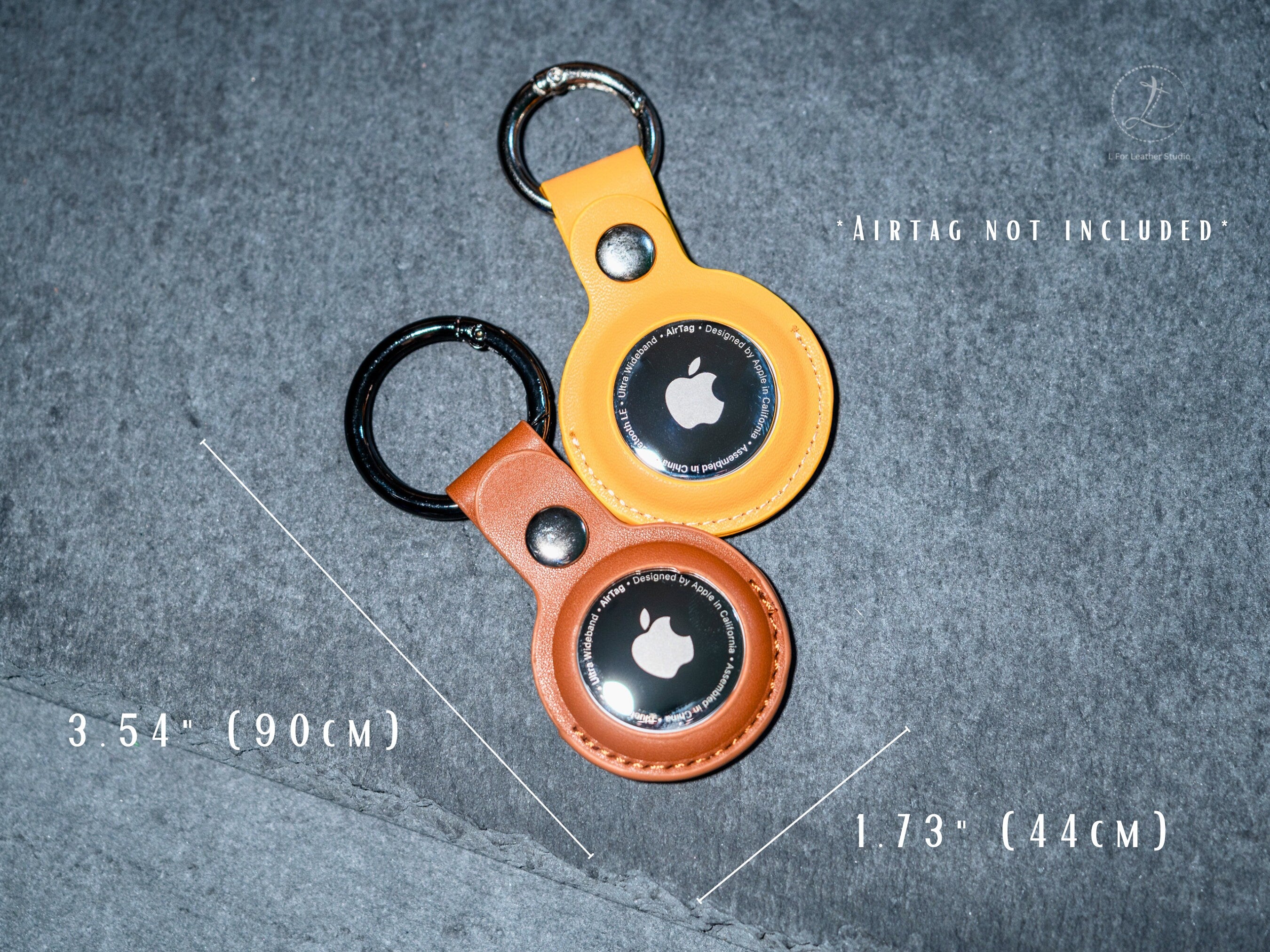Alcantara Genuine Leather Designer AirTag Case with Key Ring/Loop