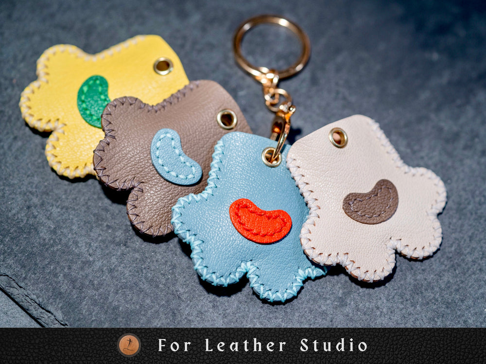 Paw Leather AirTag holder, Guitar Pick, SD Card, Key Fob Case, Handcrafted from Full Grain Leather, For Pet Lovers,Birthday Gift Ideas
