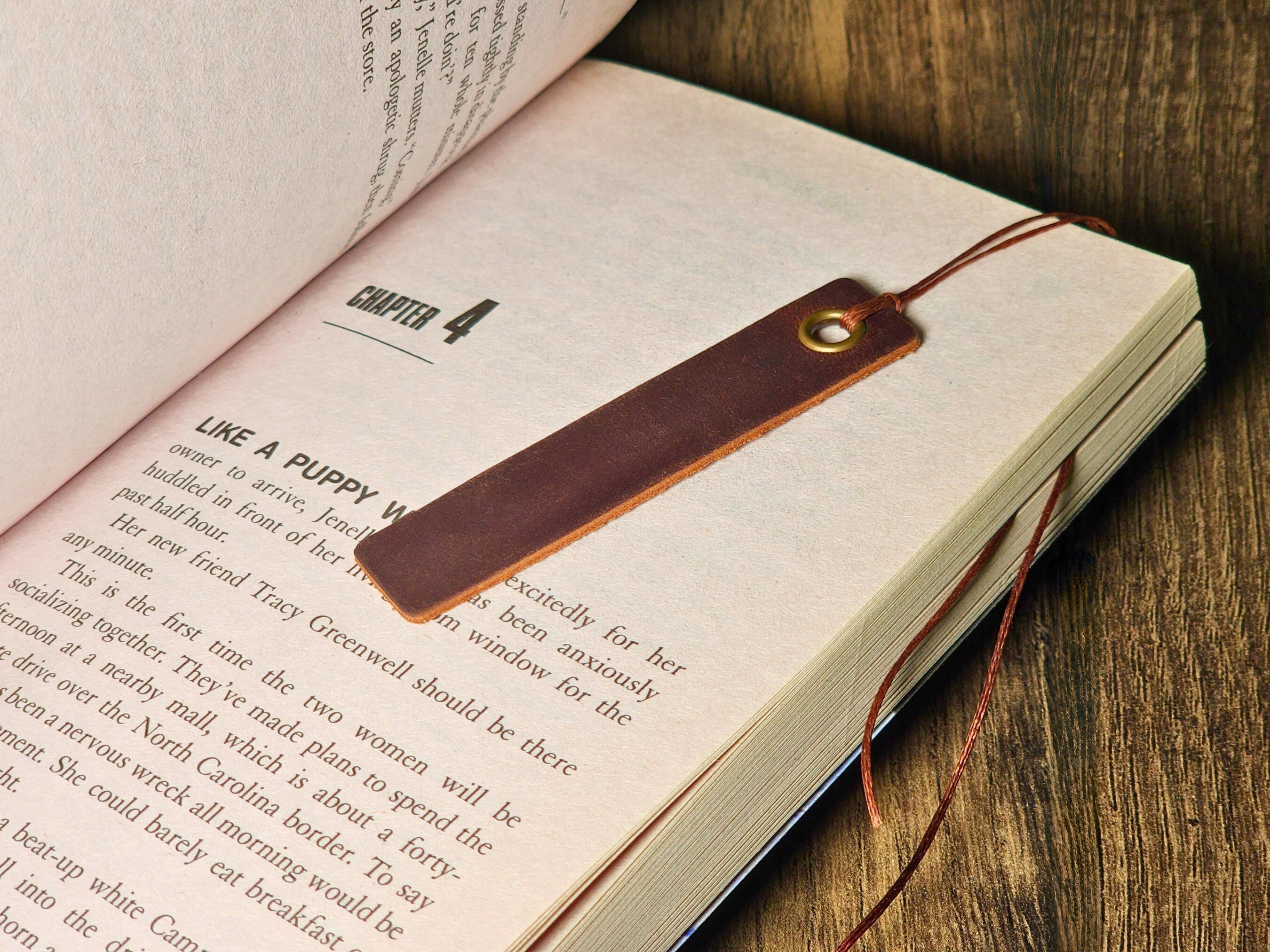 Script, Personalized leather Bookmark made with Crazy Horse Leather, Minimalistic, Birthday Anniversary Gift, For Him/Her| Vintage Cowhide