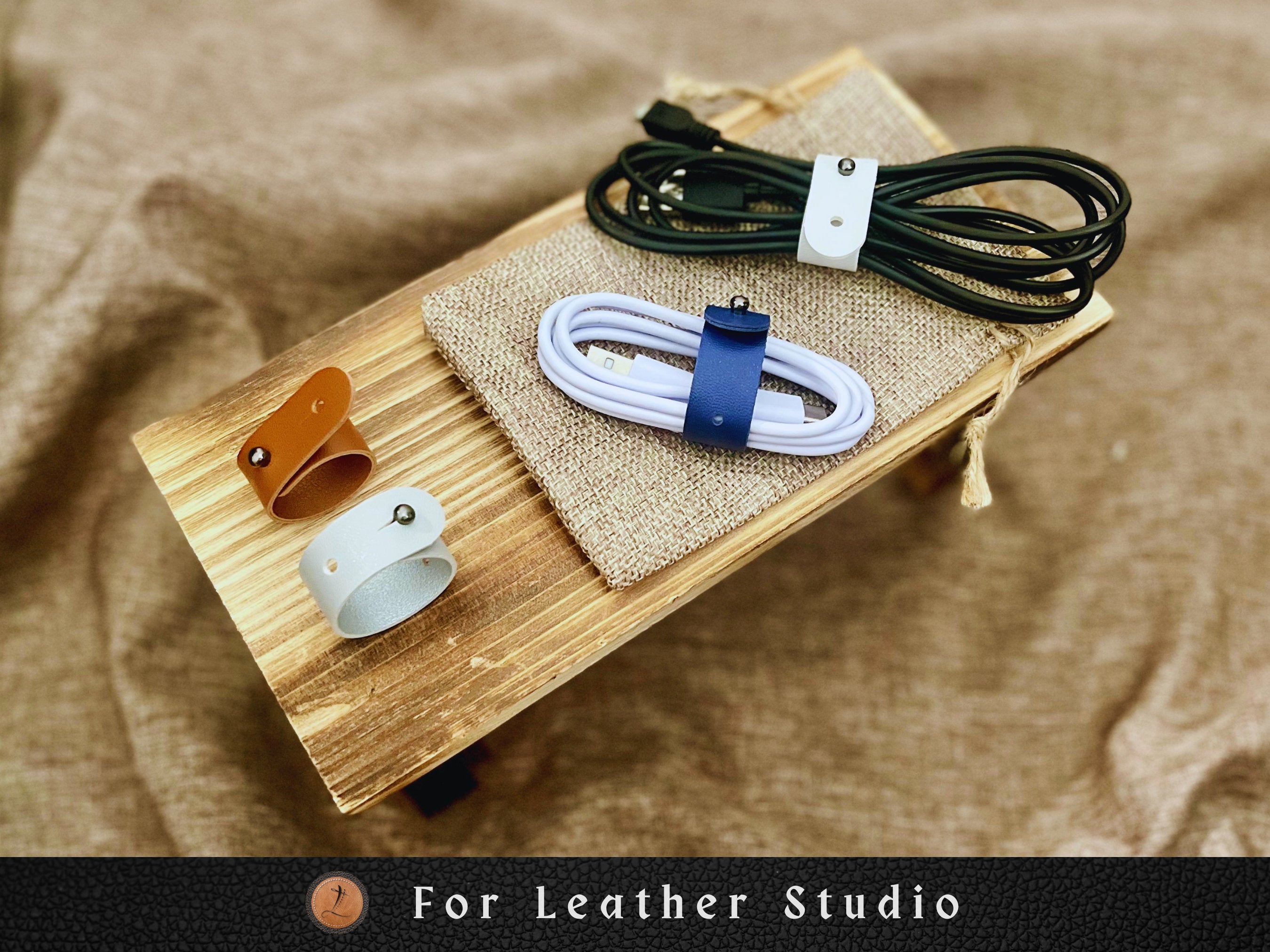 Set of 2, Tidal, Personalized Cord/Cable organizer, Cord Wrap, Minimalistic Style, Birthday Anniversary Gift, EDC, For Him/Her