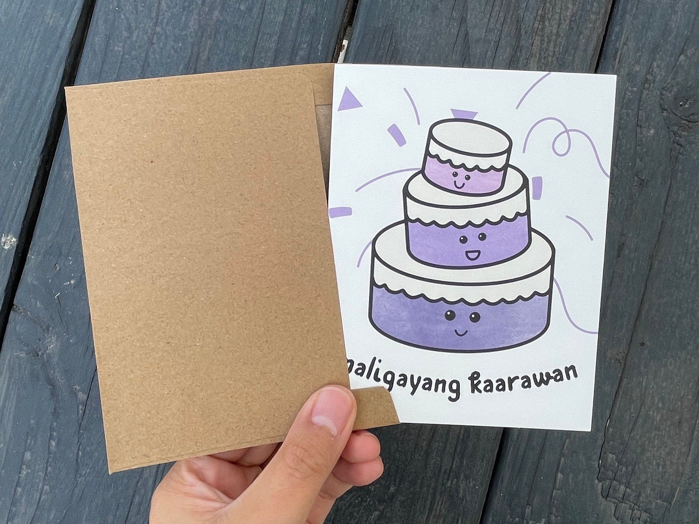 Filipino Birthday Greeting Card Handmade Greeting Card with Envelope
