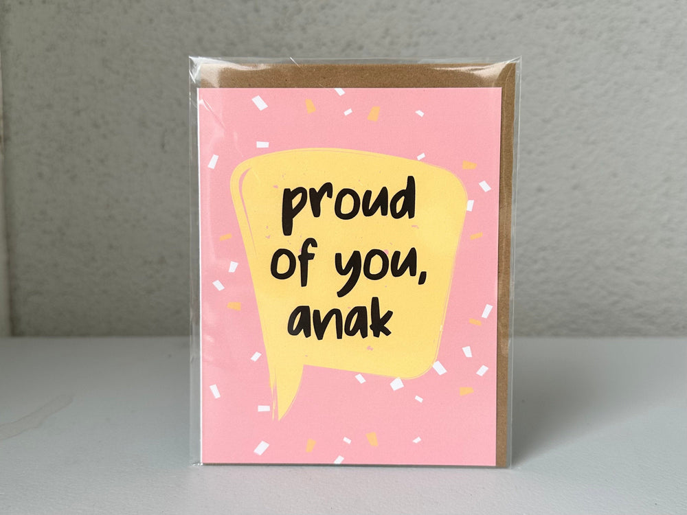 Proud of You, Anak Filipino Congratulations Handmade Greeting Card with Envelope