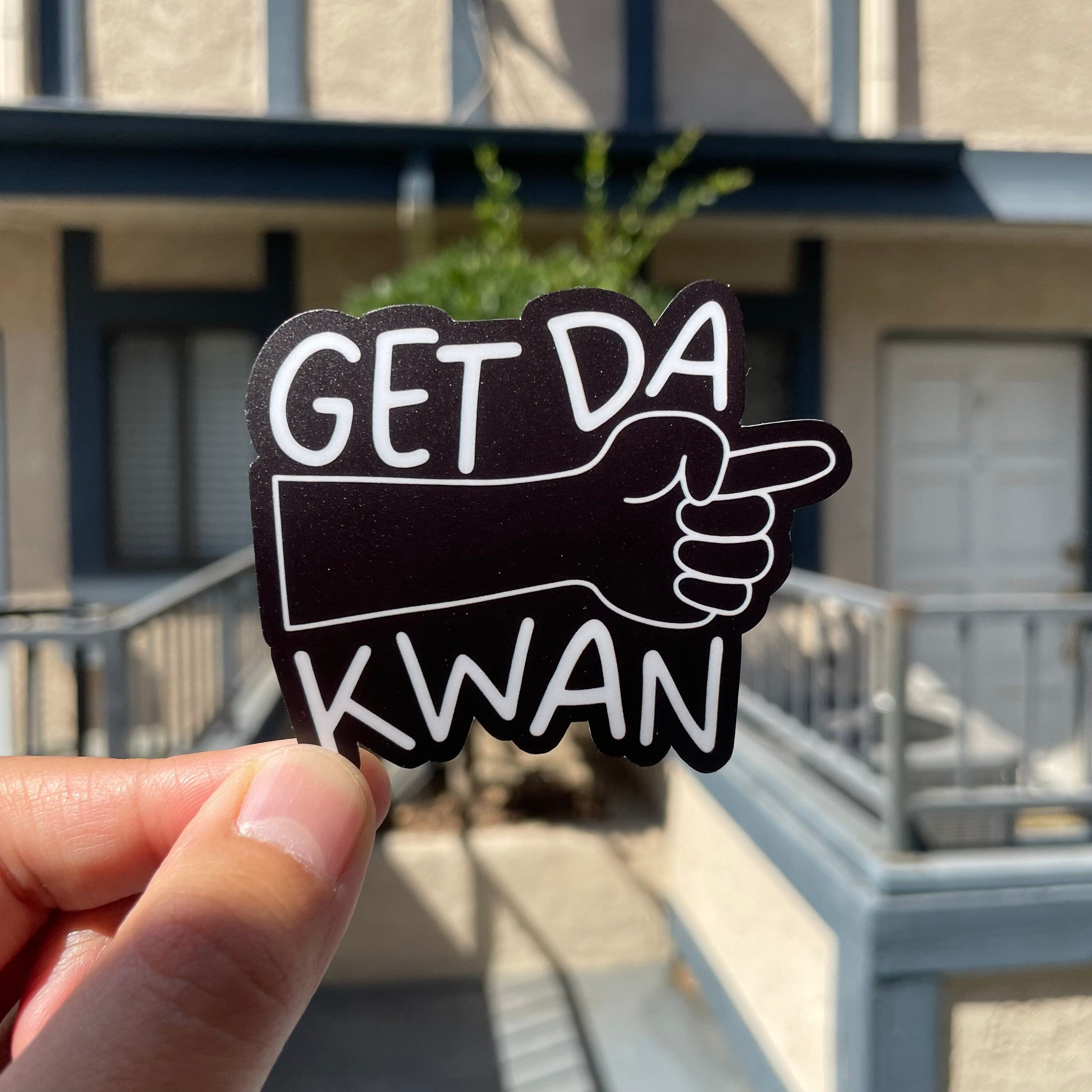 GET DA KWAN | Filipino Funny Weatherproof Stickers for Laptop, Water Bottles | Filipino Accent